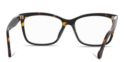 Shop Carolina Herrera CH Logo Wide Rectangle Eyeglasses in Tortoise online.