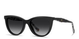 Shop Carolina Herrera CH Logo Cat-Eye Eyeglasses in Black online.