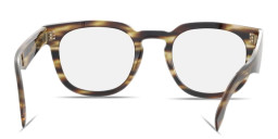 Hugo Boss Logo Signature Square Eyeglasses in Striped Brown – Product Photo 4