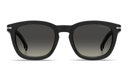 Shop Hugo Boss Clip-On Square Eyeglasses in Matte Black online.
