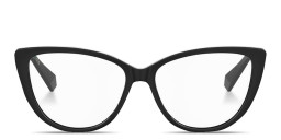 Shop Polaroid Rhinestone-Embellished Wide Cat-Eye Eyeglasses in Black online.