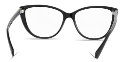 Shop Polaroid Rhinestone-Embellished Wide Cat-Eye Eyeglasses in Black online.