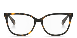 Shop Polaroid Rhinestone Wide Rectangle Eyeglasses in Havana online.