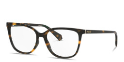 Shop Polaroid Rhinestone Wide Rectangle Eyeglasses in Havana online.