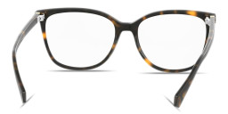 Shop Polaroid Rhinestone Wide Rectangle Eyeglasses in Havana online.