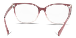 Shop Polaroid Rhinestone Wide Rectangle Eyeglasses in Pink online.