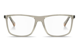 Shop Polaroid Logo Signature Wide Rectangle Eyeglasses in Beige online.