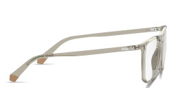 Shop Polaroid Logo Signature Wide Rectangle Eyeglasses in Beige online.