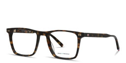 Tommy Hilfiger Flag Logo Square Eyeglasses in Havana – Product Photo 2