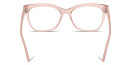 Shop Guess Embossed Logo Wide Rectangle Eyeglasses in Transparent Beige online.