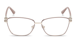 Guess Wide Cat-Eye Eyeglasses in Beige On Gold – Product Photo 1