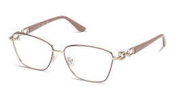 Guess Wide Cat-Eye Eyeglasses in Beige On Gold – Product Photo 2