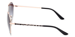 Shop Guess Logo Lettering Round Sunglasses in Black online.