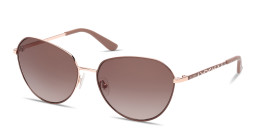 Shop Guess Logo Lettering Round Sunglasses in Beige online.