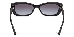 Shop Guess Embossed Logo Rectangle Sunglasses in Black online.