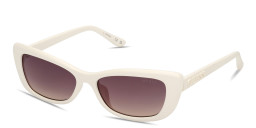 Shop Guess Embossed Logo Rectangle Sunglasses in White online.