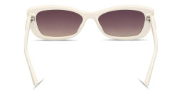 Shop Guess Embossed Logo Rectangle Sunglasses in White online.