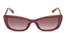 Shop Guess Embossed Logo Rectangle Sunglasses in Burgundy online.