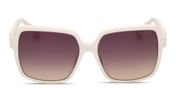 Guess Embossed Logo Oversized Square Sunglasses in White – Product Photo 1