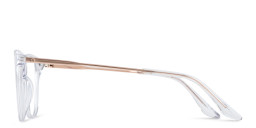 Shop TRICE Logo Cat-Eye Eyeglasses with Blue Light Filter in Crystal online.