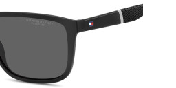 Shop Tommy Hilfiger Flag Logo Rectangle Sunglasses in Black online.