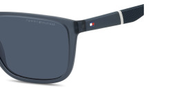 Shop Tommy Hilfiger Flag Logo Rectangle Sunglasses in Blue online.
