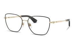 Shop BURBERRY Engraved Logo Cat-Eye Eyeglasses in Black online.