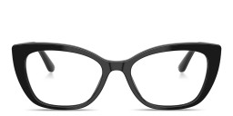 Shop Dolce & Gabbana DG Motif Cat-Eye Eyeglasses in Black online.