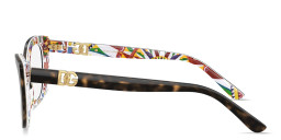 Dolce & Gabbana DG Motif Cat-Eye Eyeglasses in Havana – Product Photo 3