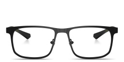 Emporio Armani Essential Leisure Wide Square Eyeglasses in Matte Black – Product Photo 1