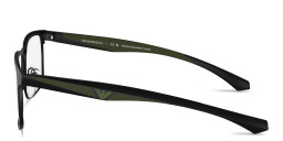 Emporio Armani Essential Leisure Wide Square Eyeglasses in Matte Black – Product Photo 3
