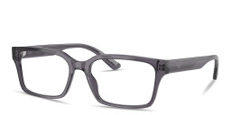 Shop Emporio Armani Eaglo Logo Wide Rectangle Eyeglasses in Grey online.