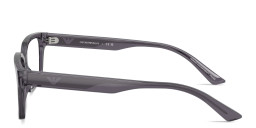 Shop Emporio Armani Eaglo Logo Wide Rectangle Eyeglasses in Grey online.