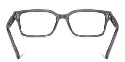 Shop Emporio Armani Eaglo Logo Wide Rectangle Eyeglasses in Grey online.