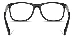 Shop Emporio Armani Eagle Logo Wide Pillow Eyeglasses in Black online.