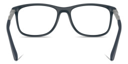 Shop Emporio Armani Modern Pillow Eyeglasses in Matte Dark Blue online.