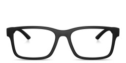 Shop Prada Linea Rossa Logo Lettering Rectangle Eyeglasses in Black Rubber online.