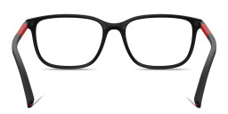 Prada Linea Rossa Logo Signature Wide Pillow Eyeglasses in Black Rubber – Product Photo 4