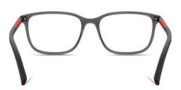 Prada Linea Rossa Logo Signature Wide Pillow Eyeglasses in Transparent Anthracite – Product Photo 4