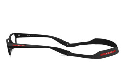 Shop Prada Linea Rossa Logo Signature Wide Pillow Eyeglasses in Matte Black online.