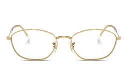 Shop Ray-Ban Optics Irregular Eyeglasses in Gold online.