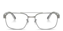 Shop Ray-Ban Optics Unisex Wide Square Eyeglasses in Gunmetal online.