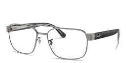 Shop Ray-Ban Optics Unisex Wide Square Eyeglasses in Gunmetal online.