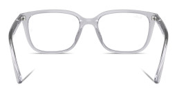 Shop Ray-Ban Embossed Logo Unisex Wide Square Eyeglasses in Transparent Light Grey online.