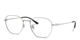 Shop Ray-Ban Logo-Engraved Unisex Irregular Eyeglasses in Silver online.