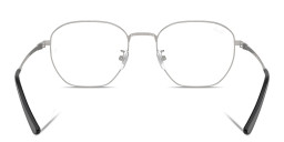 Shop Ray-Ban Logo-Engraved Unisex Irregular Eyeglasses in Silver online.