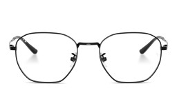 Shop Ray-Ban Logo-Engraved Unisex Irregular Eyeglasses in Black online.