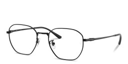 Shop Ray-Ban Logo-Engraved Unisex Irregular Eyeglasses in Black online.