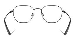 Shop Ray-Ban Logo-Engraved Unisex Irregular Eyeglasses in Black online.