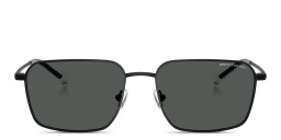 Shop Armani Exchange A|X Logo Rectangle Sunglasses in Black online.